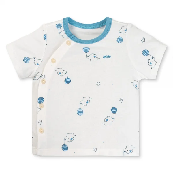 Set 2 Bộ kháng khuẩn Modal ngắn Animo VD0725003 (0-3M,Biển-trắng,DD05)