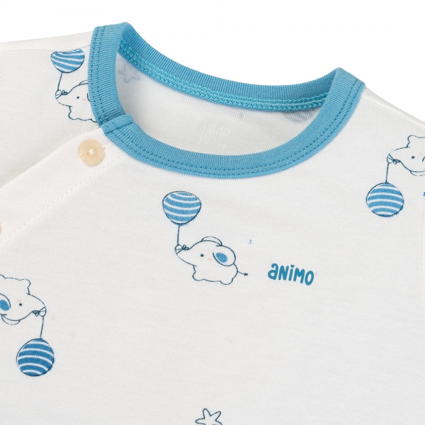 Set 2 Bộ kháng khuẩn Modal ngắn Animo VD0725003 (0-24M,Biển-trắng,DD05)