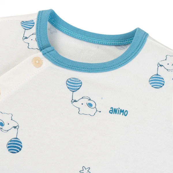 Set 2 Bộ kháng khuẩn Modal ngắn Animo VD0725003 (0-3M,Biển-trắng,DD05)