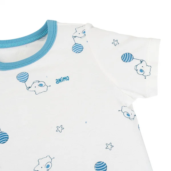 Set 2 Bộ kháng khuẩn Modal ngắn Animo VD0725003 (0-3M,Biển-trắng,DD05)