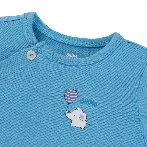 Set 2 Bộ kháng khuẩn Modal ngắn Animo VD0725003 (0-3M,Biển-trắng,DD05)