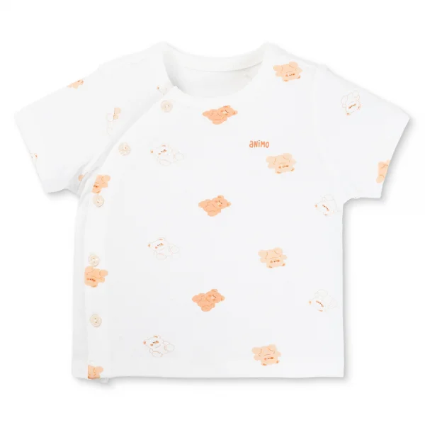 Set 2 Bộ kháng khuẩn Modal ngắn Animo VD0725001 (0-3M,Cam-trắng,TT06)