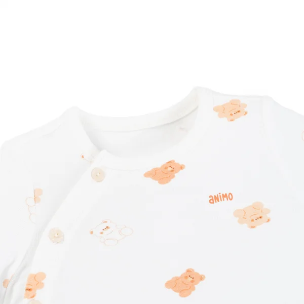 Set 2 Bộ kháng khuẩn Modal ngắn Animo VD0725001 (0-3M,Cam-trắng,TT06)