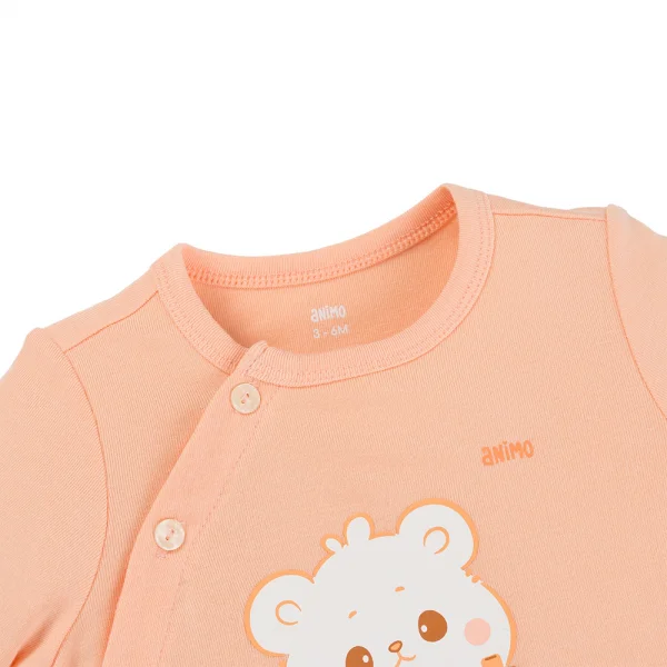 Set 2 Bộ kháng khuẩn Modal ngắn Animo VD0725001 (0-3M,Cam-trắng,TT06)