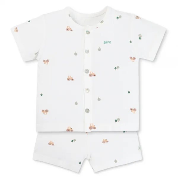 Set 2 Bộ kháng khuẩn Modal ngắn Animo BMC0625001 (0-24M,Lá-trắng,DD06)