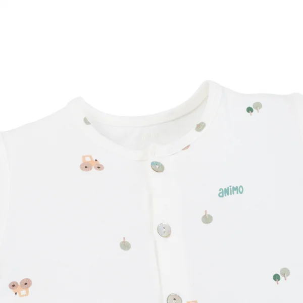 Set 2 Bộ kháng khuẩn Modal ngắn Animo BMC0625001 (0-24M,Lá-trắng,DD06)