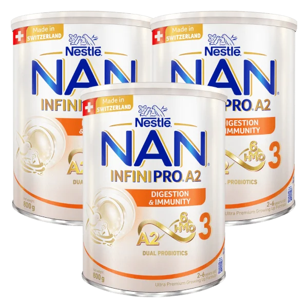 Combo 3 Sữa Nestlé NAN INFINIPRO A2 số 3 800g (6HMO) (2-6 tuổi)