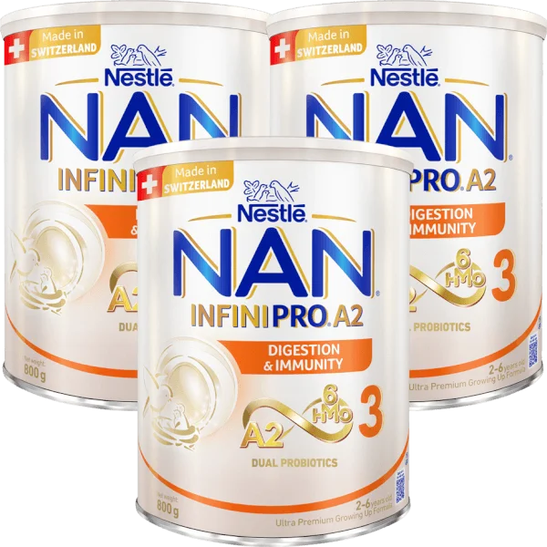 Combo 3 Sữa Nestlé NAN INFINIPRO A2 số 3 800g (6HMO) (2-6 tuổi)