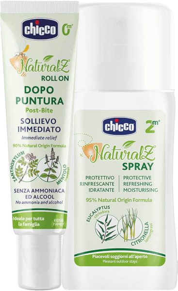 Combo 1 Xịt đa năng xua muỗi Chicco 100ml (Mới) và Lăn bôi vết muỗi đốt, côn trùng cắn Chicco 10ml