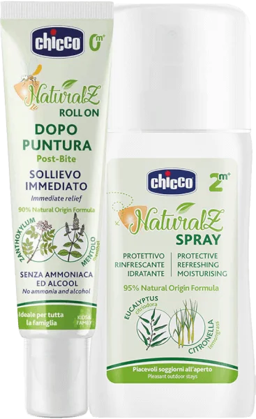 Combo 1 Xịt đa năng xua muỗi Chicco 100ml (Mới) và Lăn bôi vết muỗi đốt, côn trùng cắn Chicco 10ml