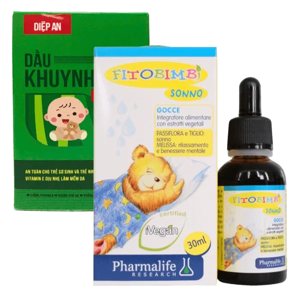 Combo 1 Dầu Khuynh Diệp Mẹ Và Bé Diệp An 30ml và 1 Thực phẩm bảo vệ sức khỏe Fitobimbi Sonno