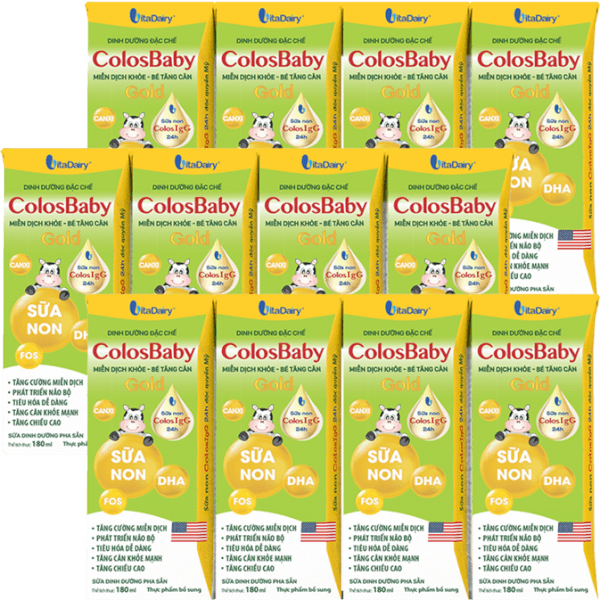 Combo 3 lốc Sữa bột pha sẵn Colosbaby 180ml (lốc 4 hộp)