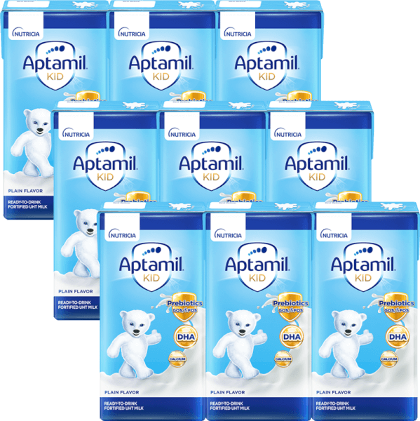 Combo 3 lốc Sữa dinh dưỡng pha sẵn Aptamil Kid 110ml, lốc 3 hộp (Từ 1 tuổi)