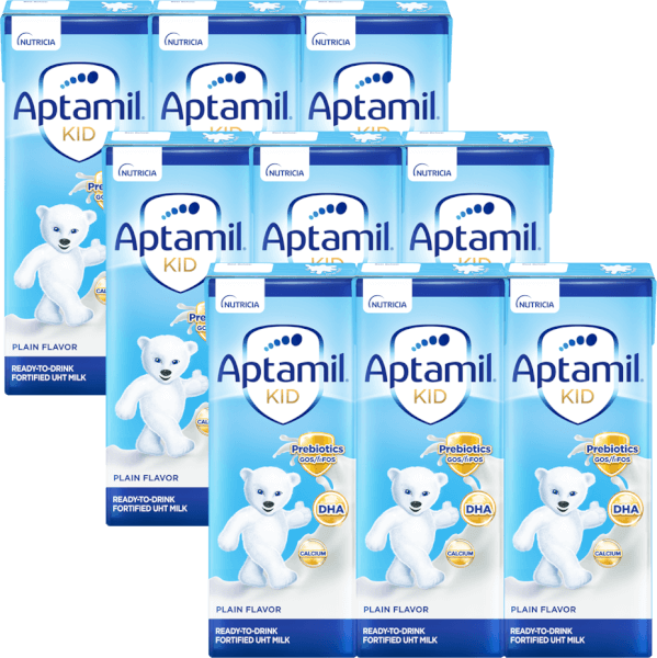 Combo 3 lốc Sữa dinh dưỡng pha sẵn Aptamil Kid 180ml, lốc 3 hộp (Từ 1 tuổi)