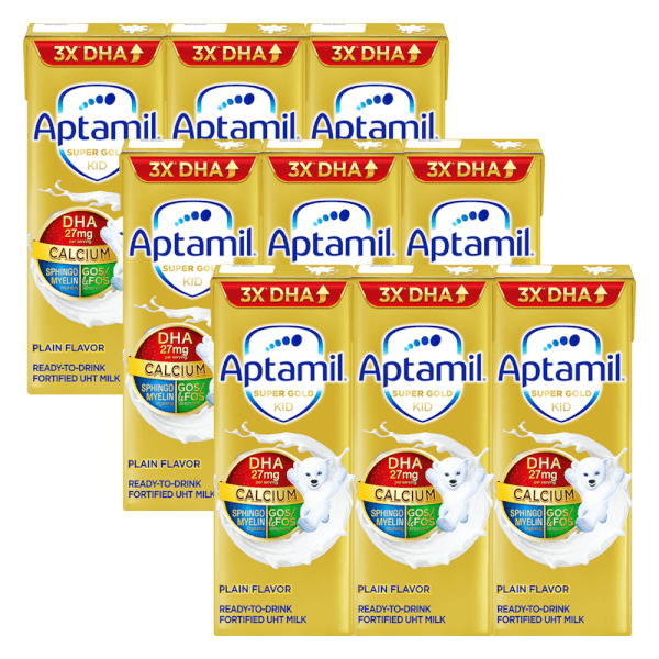 Combo 3 lốc Sữa pha sẵn Aptamil Super Gold Kid 180ml (lốc 3 hộp)
