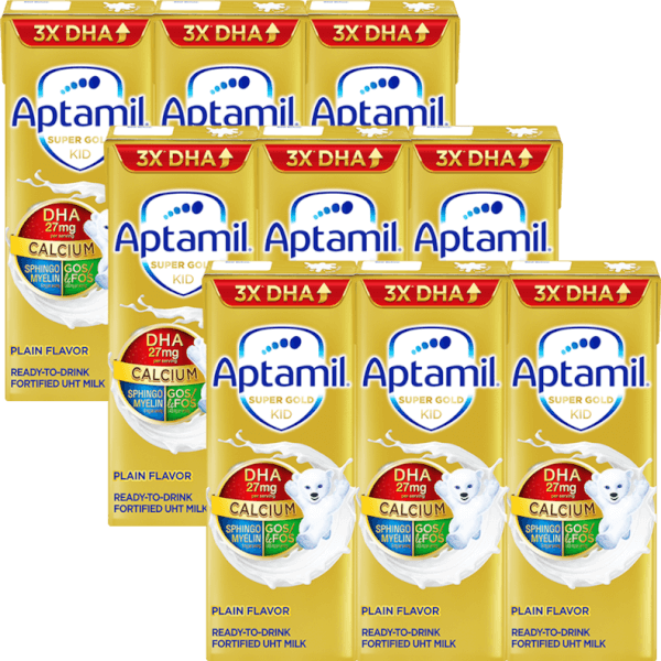 Combo 3 lốc Sữa pha sẵn Aptamil Super Gold Kid 180ml (lốc 3 hộp)