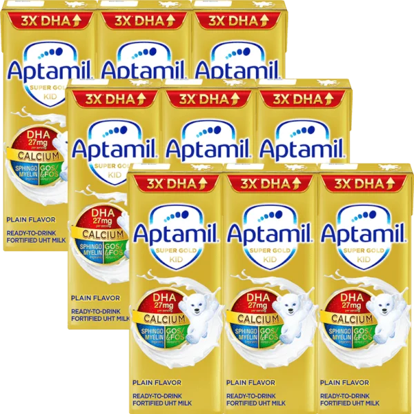 Combo 3 lốc Sữa pha sẵn Aptamil Super Gold Kid 180ml (lốc 3 hộp)