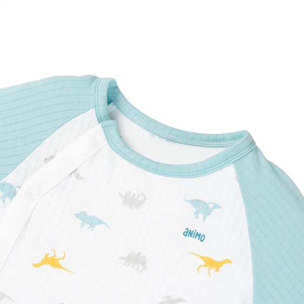 Set 2 bodysuit rayon chống muỗi dài Animo VD0825029 (0-12M,Lá-xanh,TT06)