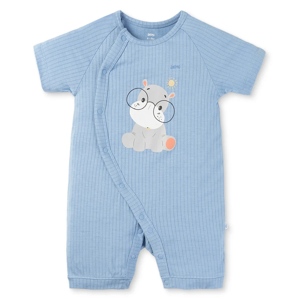 Set 2 bodysuit rayon chống muỗi đùi Animo VD0825027 (0-12M,Vàng-xanh,TT06)