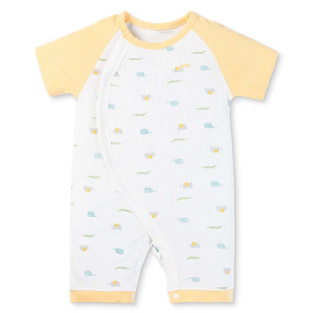 Set 2 bodysuit rayon chống muỗi đùi Animo VD0825027 (0-12M,Vàng-xanh,TT06)