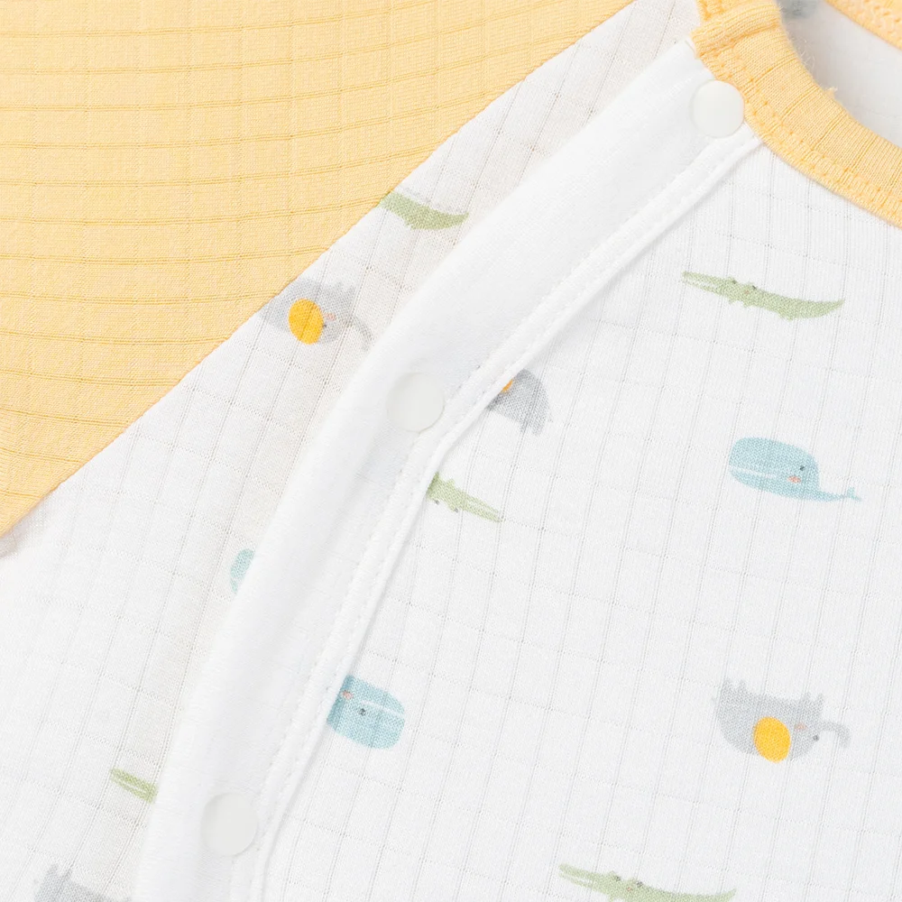 Set 2 bodysuit rayon chống muỗi đùi Animo VD0825027 (0-12M,Vàng-xanh,TT06)