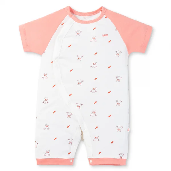 Set 2 Bodysuit kháng khuẩn Modal đùi Animo VD0725010 (0-3M,Dâu-trắng,TT06)