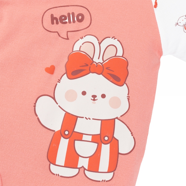 Set 2 Bodysuit kháng khuẩn Modal đùi Animo VD0725010 (0-12M,Dâu-trắng,TT06)