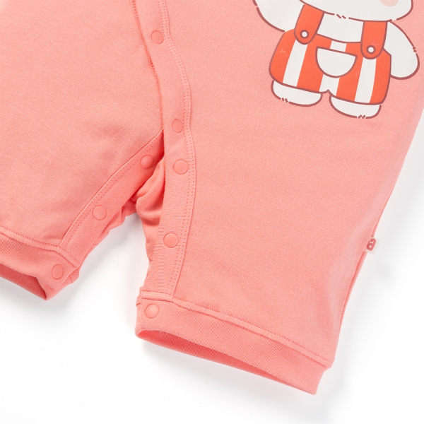 Set 2 Bodysuit kháng khuẩn Modal đùi Animo VD0725010 (0-12M,Dâu-trắng,TT06)