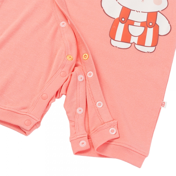 Set 2 Bodysuit kháng khuẩn Modal đùi Animo VD0725010 (0-12M,Dâu-trắng,TT06)
