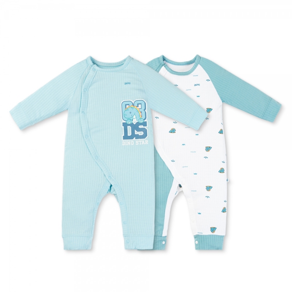 Set 2 bodysuit rayon chống muỗi dài Animo VD0825030 (0-12M,Lá-xanh,TT06)