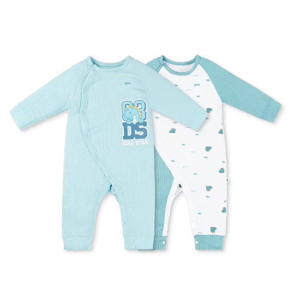 Set 2 bodysuit rayon chống muỗi dài Animo VD0825030 (0-12M,Lá-xanh,TT06)