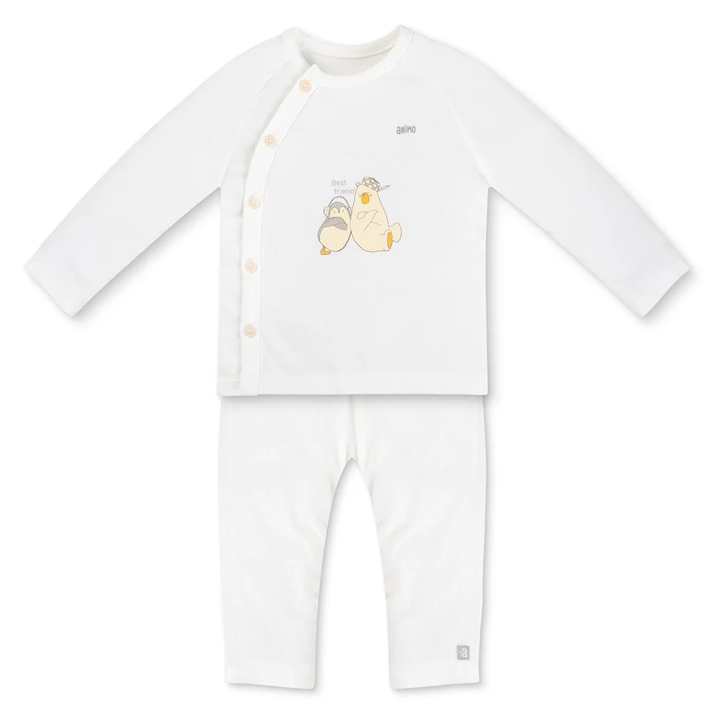 Bộ modal kháng khuẩn dài Animo HR VD0825082 (0-6M,Trắng,NN06)