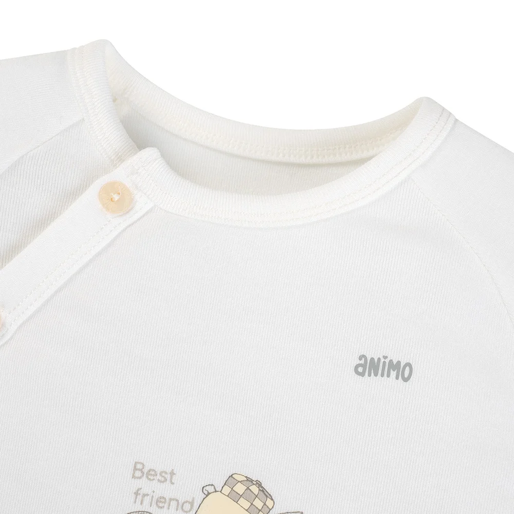 Bộ modal kháng khuẩn dài Animo HR VD0825082 (0-6M,Trắng,NN06)