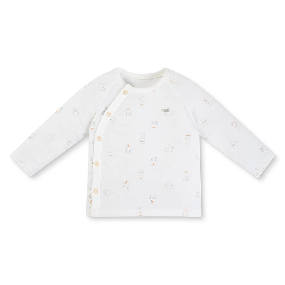 Bộ modal kháng khuẩn dài Animo HR VD0825081 (0-6M,Xám-trắng,NN06)