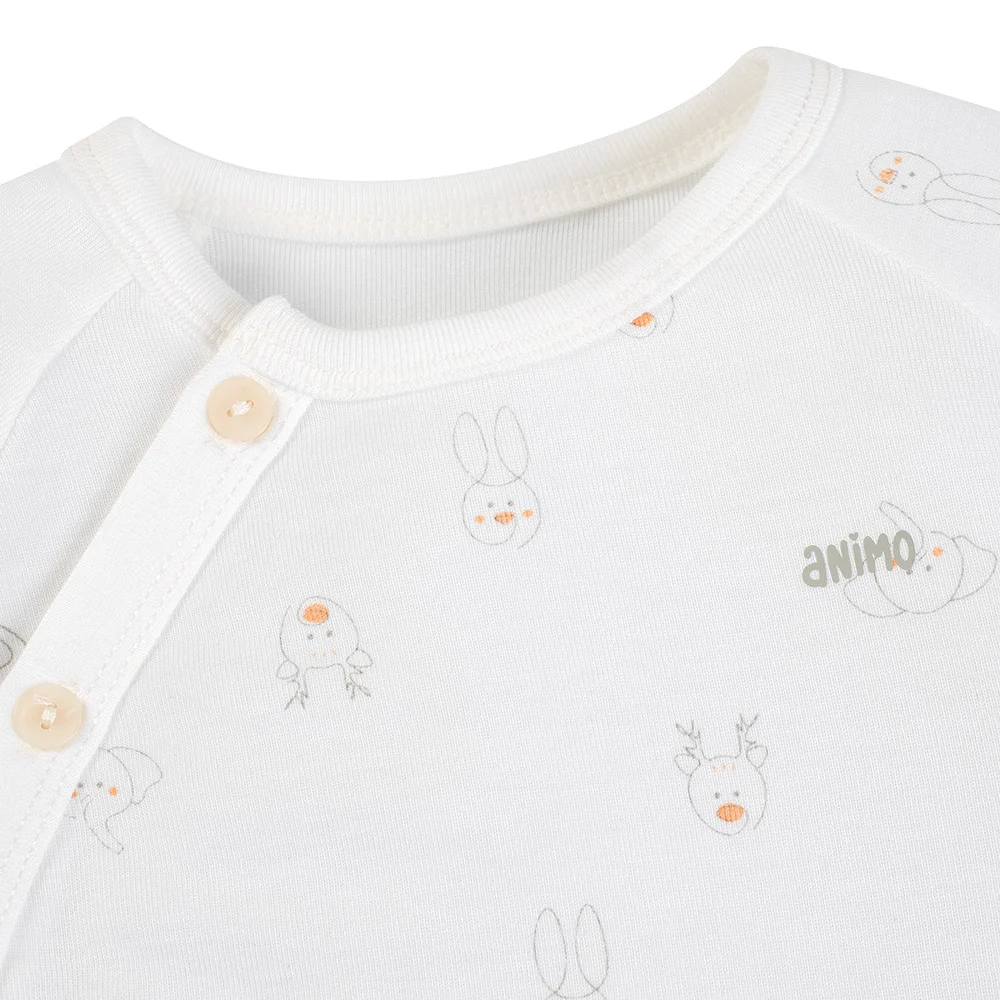 Bộ modal kháng khuẩn dài Animo HR VD0825081 (0-6M,Xám-trắng,NN06)