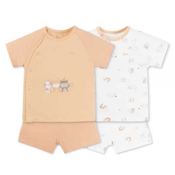 Set 2 Bộ kháng khuẩn Modal ngắn Animo BMC0925002 (0-3M,Be-trắng,NN06)