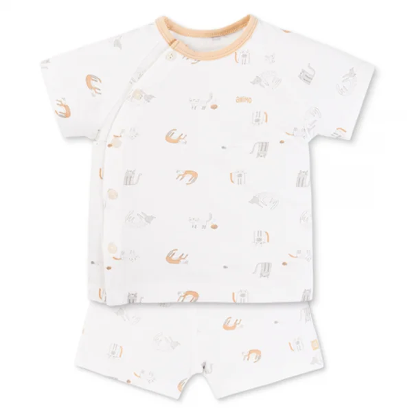 Set 2 Bộ kháng khuẩn Modal ngắn Animo BMC0925002 (0-3M,Be-trắng,NN06)