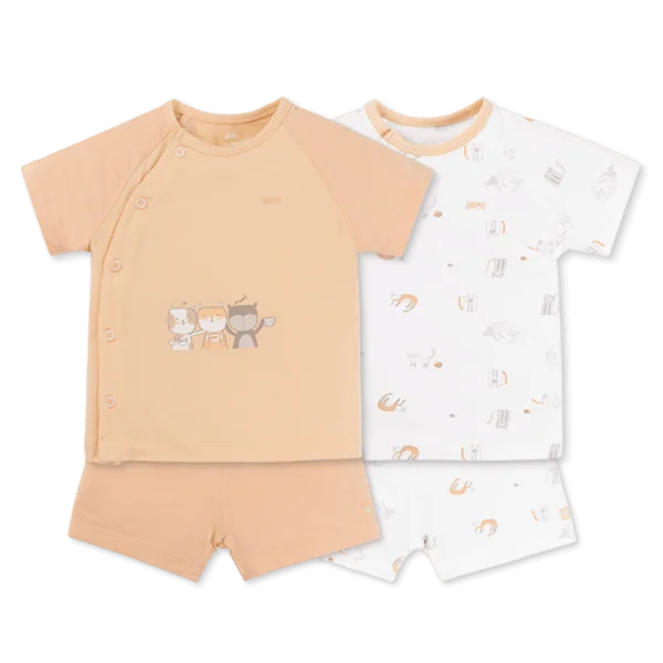 Set 2 Bộ kháng khuẩn Modal ngắn Animo BMC0925002 (0-3M,Be-trắng,NN06)