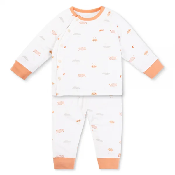 Set 2 Bộ kháng khuẩn Modal dài Animo VD0725007 (0-3M,Cam-trắng,TT06)