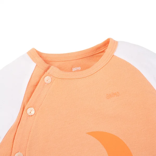 Set 2 Bộ kháng khuẩn Modal dài Animo VD0725007 (0-3M,Cam-trắng,TT06)