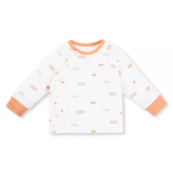 Set 2 Bộ kháng khuẩn Modal dài Animo VD0725007 (0-3M,Cam-trắng,TT06)