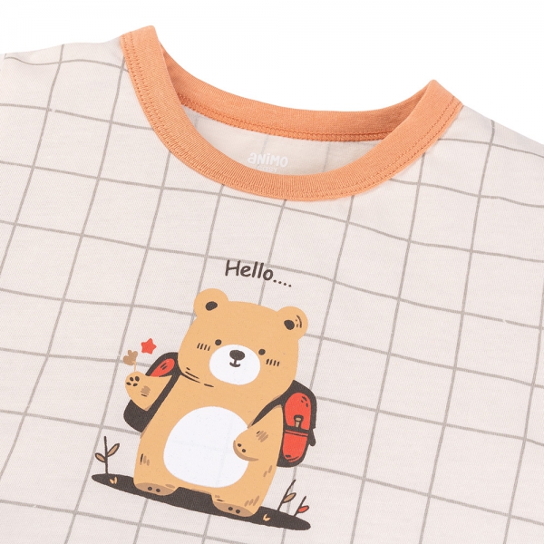 Bộ bé trai ngắn Animo Easy HN0725020 (1-4Y,Kem-nâu,TT01)