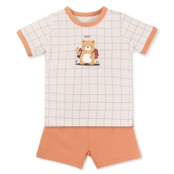 Bộ bé trai ngắn Animo Easy HN0725020 (1-4Y,Kem-nâu,TT01)