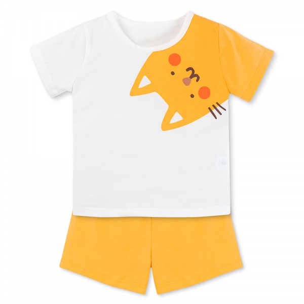 Bộ bé gái ngắn Animo Easy TX0825056 (1-4Y,Trắng-vàng,TT02)