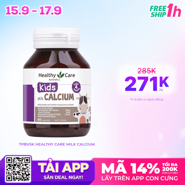 Thực phẩm bảo vệ sức khỏe Healthy Care Milk Calcium