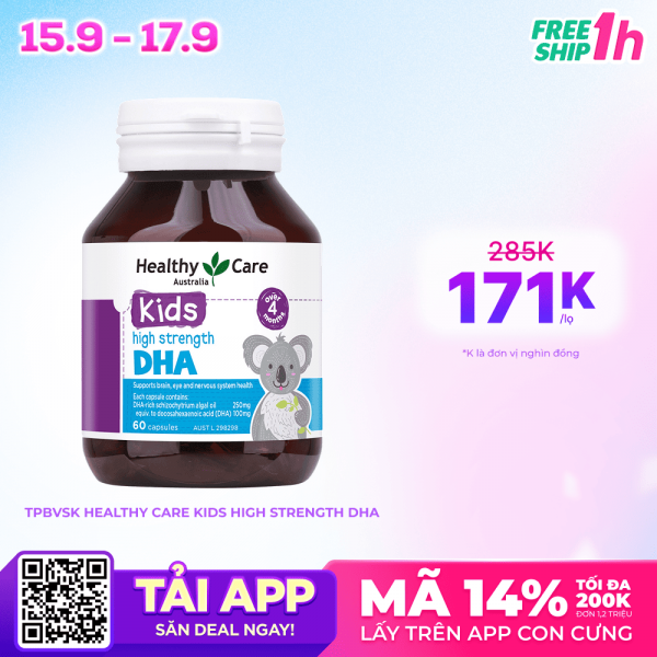 Thực phẩm bảo vệ sức khỏe Healthy Care Kids High Strength DHA