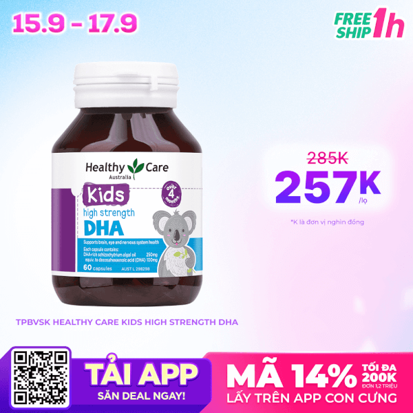 Thực phẩm bảo vệ sức khỏe Healthy Care Kids High Strength DHA