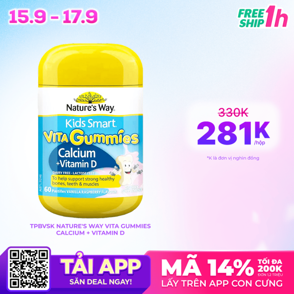 Thực phẩm bảo vệ sức khỏe Nature's Way Vita Gummies Calcium + Vitamin D