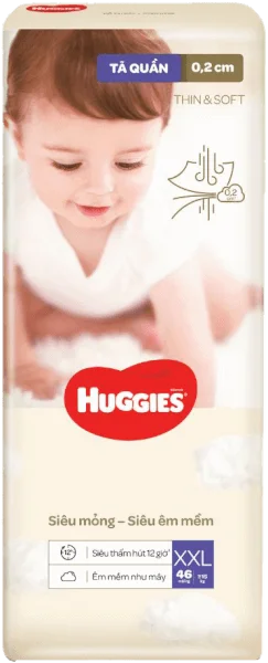 Tã quần Huggies Thin & Soft  (XXL, >15kg, 46 miếng)