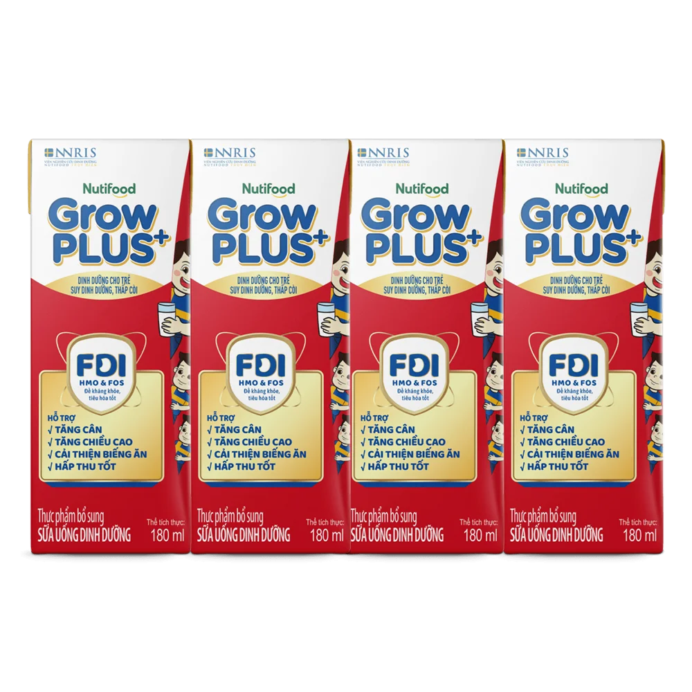Combo 2 Thùng Sữa GrowPLUS+ Hộp 180ml (lốc 4 hộp)